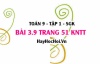 Bài 3.9 Toán 9 tập 1 SGK Kết nối tri thức